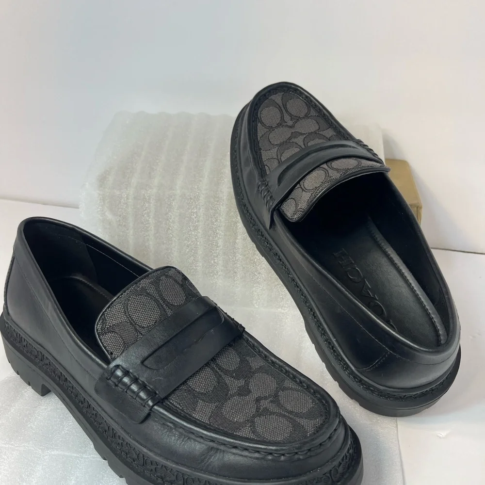 Coach Black and Gray Loafers for Men - Picture 12 of 16